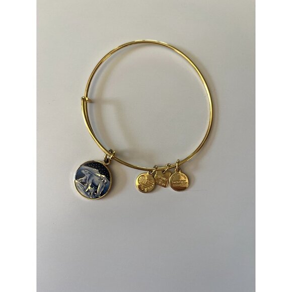 Alex and Ani 2015 Polar Bears Gold Bangle Bracelet - Picture 4 of 9